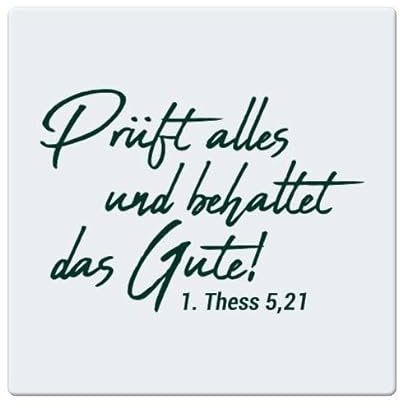 Keramikfliese zum Aufhängen mit Text Prüft alles und behaltet das Gute! | Jahreslosung 2025