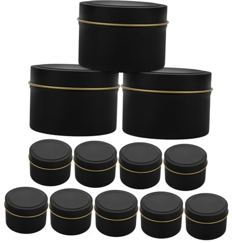 NUOBESTY 12pcs Vintage Style Metal Candle Jars Diy Empty Candle Holder Storage Containers