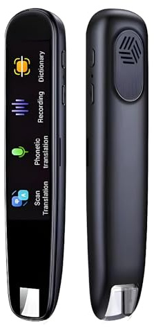 luolety Stylo de traducteur de numérisation, stylo lecteur de scan pour dyslexie, traduction vocale en 112 langues avec écran tactile pour réunions, apprentissage, voyageurs, étudiants (noir)