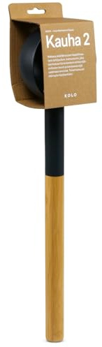 KOLO Kauha 2 Sauna Kelle 300 ml - Schwarzes Aluminium mit Bambusgriff 43 cm - Premium Saunakelle - Langlebig & ergonomisch - Für Aufgüsse und authentische finnische Saunakultur - Made in Finland