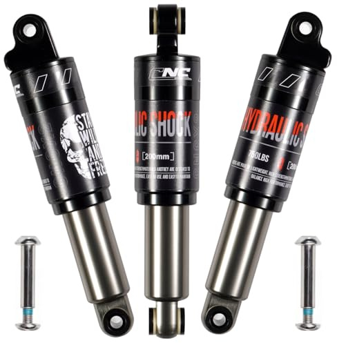 CNCLOL Fahrrad Stoßdämpfer hinten, hydraulischer Dämpfer für MTB, 200mm | Mountainbike Dämpfer 120, 125, 150, 165, 185, 190, 200 mm, Federlast 550/750/1000 lbs, für E-Bike, Downhill & Offroad Scooter