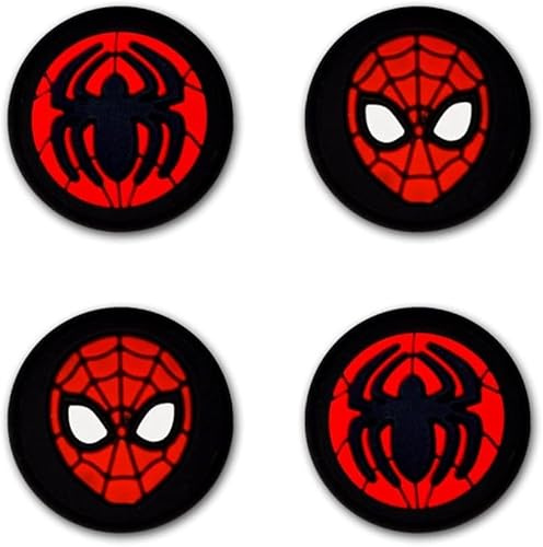 PERFECTSIGHT Switch Thumb Grips Caps, Joystick Caps for Nintendo Switch Lite/Switch OLED, 4 PCS Thumbstick Cover, Analog Stick Button Cover for NS Joycon Controller - Spider