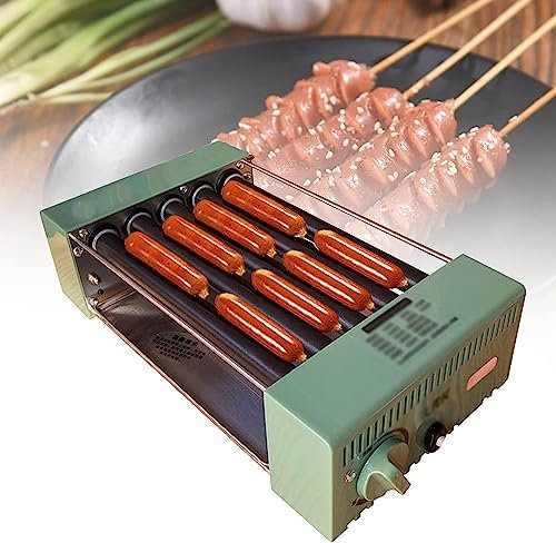 JMOZHCD hot Dog Roller for Grill Home Desktop Small Hot Dog Machine, 5 Roller Grill Sausage Machine,Multifunctional