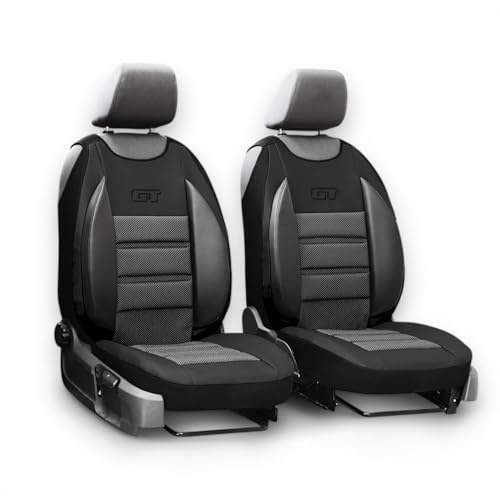 XTRM-CAR Sitzbezüge GT Ergonomic für VW Caddy III/IV/V - Autositzbezüge - 2 STK - GT SCHWARZ