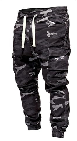 Cargohosen für Herren Baggy Tarnhose Herren Camouflage Sommer Cargo Hose Stretch mit Kordelzug