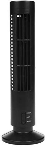 SUPYINI Vertikaler Rotorloser Ventilator, Mini Turmventilator Tragbarer Luftkühler USB Desktop Klimaanlagenventilator für das Home Office (Schwarz)