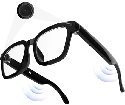 Jacuate AI Smart Camera Glasses 1080P HD - Bluetooth Video Recording Glasses with Voice Control, Wearable Sport Camera Eyeglasses for Driving, Hiking, Outdoor & Open on Computer