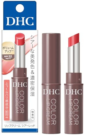 DHC Lip Cream Sheer Red 1.5g Tinted Moisturising Lip Balm Stick Natural Sheer Colour & Smooth Finish Daily Lip Care
