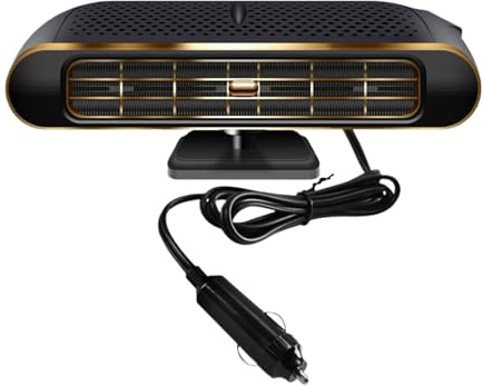Générique 12V Chauffage D'Appoint pour Voiture,12V/24V Dégivreur Et Désembueur Rotatif 360 Degrés - Ventilateur Défroster Rechargeable pour Berline Camion SUV Fourgonnette Scooter Camping Voyage