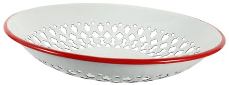 Gatuida Vassoio Smaltato Blu Forato per Frutta e Verdura, Cestino Leggero per Noci e Alimenti Secchi, per Picnic e Conservazione in Cucina
