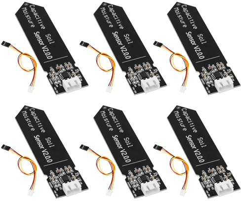 Sensore Umidità Terreno Modulo RUIZHI 6 pezzi Sensore di Misurazione Umidità del Suolo Capacitivo Modulo Capteur D'humidité De Sol Capacitif con Cavo DC 3.3-5.5V Compatibile con Arduino