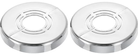 QUARKZMAN 2Pcs Flangia A Parete Divisa Plastica Tagliabile Argento | Adatta Per Tubi Con Diametro Esterno 0.8/1/1.3, 0.39 Spessore Piastrina Di Copertura Idraulica