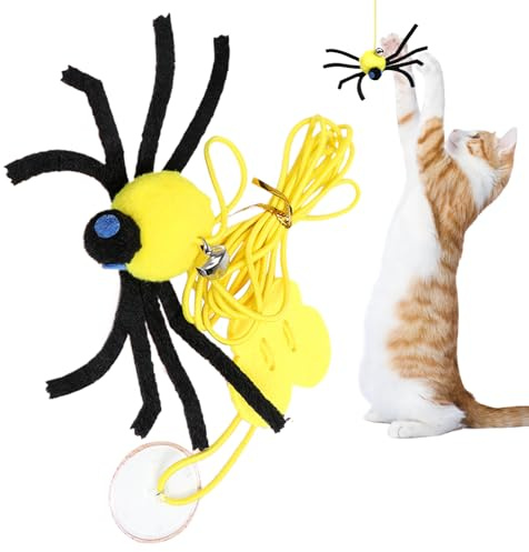 Türrahmen-Katzenspielzeug – Elastische Schnur, Spinnenspiel-Teaser | Elastische Schnur, Interaktives Katzenspielzeug, Übung Und Spaß | Haustierspielzeug – Welpe, Kätzchen, Kleine, Mittelgroße Und Groß
