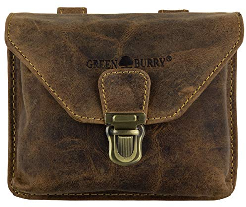 Greenburry Vintage Gürteltasche Leder Bauchtasche braun | 15,5x6x14cm
