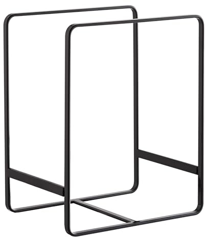 Yamazaki 2269 Tower Dish Organiser, Black, Steel/Silicone, 11.5 x 16 x 20 cm