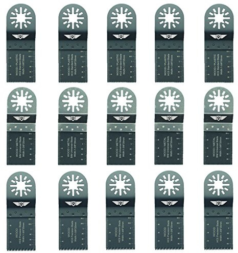 15 x TopsTools UNKB15 Mix Klingen Kompatibel mit Bosch Fein (Nicht-StarLock) Makita Milwaukee Einhell Hitachi Parkside Ryobi Worx Workzone Multi Tool Multifunktionswerkzeug Oszillierwerkzeug Zubehör