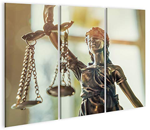 Bild Bilder auf Leinwand Die Statue der Gerechtigkeit - Lady Justice oder Iustitia/Justitia die römische Göttin der Gerechtigkeit Wandbild Poster Leinwandbild TLQ