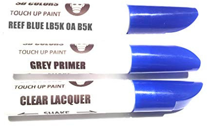 SD COLORS 12 ML Peinture de Retouche avec Pinceau, Vernis Transparent et Apprêt - Reef Blue (LB5K) - Compatible avec VW/Audi - Réparation de Rayures, Éclats et Peinture.