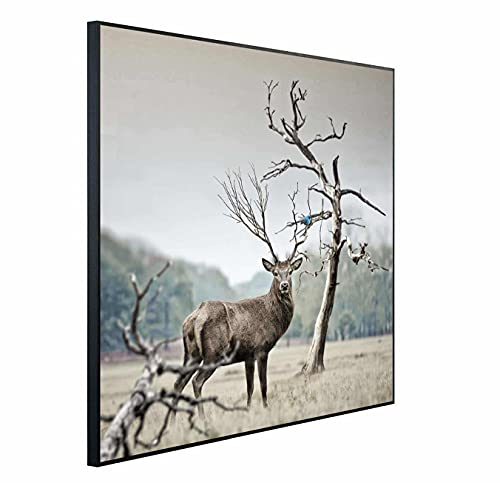 Ecowelle Infrarotheizung mit Bild | 1200 Watt | 60x120 cm | Infrarot Heizung| | Made in Germany| b 105 Hirsch