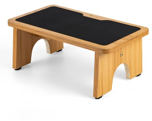 StrongTek Step Stool for Kids and Adults - Portable Ladder with Non-Slip Surface, 7.5 High for Bedroom, Bathroom, High Beds - Wooden Bedside Stool, 300lbs Capacity