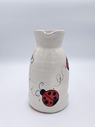 Amarcord Pichet artisanal en céramique fait et peint à la main avec coccinelles