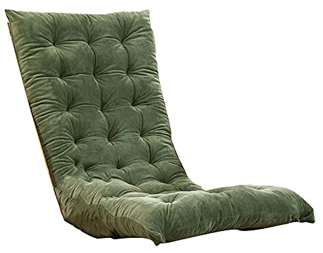 OMKMNOE Sitzkissen Gartenstuhlauflage, Indoor Outdoor Stuhlauflagen Hochlehner-Auflage Sitzauflage Kristall Samt Terrasse Sessel Deckchair Liege Rocking Stuhl Pad 120X48x10cm,Grün,48 * 150cm