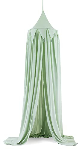 Navaris Kinderbett Baldachin 240x50cm - Betthimmel für Jungen Mädchen Kinderzimmer - Babybett Vorhang Moskitonetz inkl. Montagematerial - Mintgrün