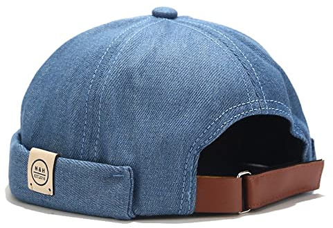 Faringoto Unisex Krempenlose Mützen ohne Visier Sailor Skullcap Beanies, 40-Blau, Einheitsgröße
