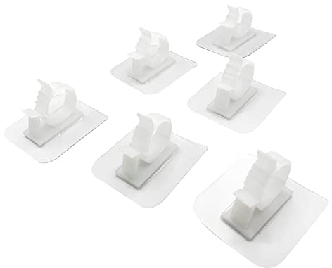 WYAN 6Pcs Hose Clamp,Self Adhesive Hose Clamps,Adjustable Hoses Clips,Multi-Purpose Cable Tidy Clips,for Fixing Bracket of Water Pipe and Gas Pipe(White)