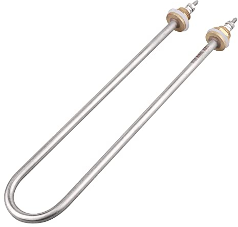 AIICIOO Heizelement AC 220V 3000W Edelstahl Rohr Messing Flansch Elektrischer U-Typ Heizungsrohr Tauchsieder