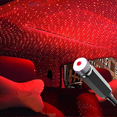 Mini LED Projection Lamp Star Night, USB Plug in Night Lights Stars Lamps, Durable Mini Star Projection Light LED Night Light for Car and Home Ceiling Romantic USB Night Light (Red)