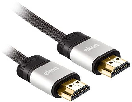 Ekon cavo HDMI ethernet 2.1, maschio maschio, 5 metri, risoluzioni 8K Ultra HD e 3D, connettori dorati, antipiega, per TV, proiettori, laptop, PC, MacBook, PlayStation, Nintendo Switch