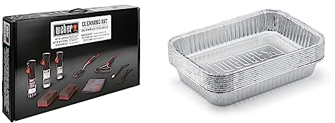 Weber Barbecue Cleaning Kit | Stainless Steel BBQ Cleaner | Designed for Stainless Steel BBQs & Drip Pans 10-Piece, Small, Silver