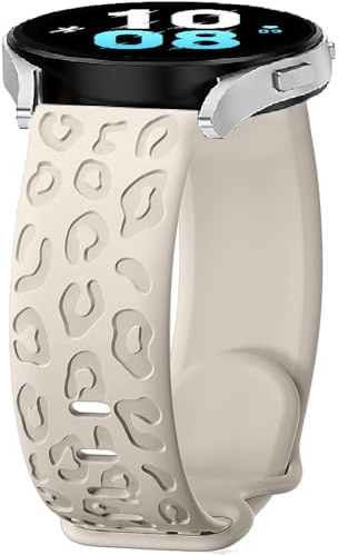 Leopard Armband Silikon für Samsung Galaxy Watch 6 Classic/7/FE, 20mm Sport Armbänder, Ersatzarmband für Galaxy Watch 5 Pro/Active 2/3