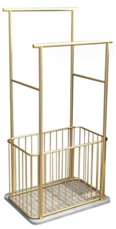 Porte-Serviettes de Salle de Bain sur Pied Porte-serviettes En Métal À 2 Niveaux, Avec Panier À Linge Amovible Et Base En Marbre, Porte-serviettes Nordique Pour Chambre À Coucher échelle Porte Serviet