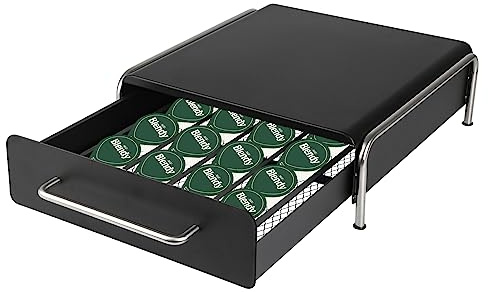 Cassetto Porta Capsule - Portacapsule Compatibile con Vertuo - Contenitore 36x Capsule Macchina Espresso - Organizer e Supporto Macchine Caffè-30,5 * 31,5 * 10 cm- (36 pezzi) nero