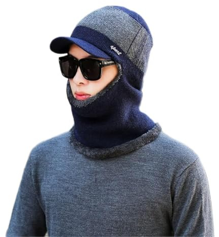 Unisex warme Wintermütze, Wintermütze für Herren und Damen, Wintermütze, Wollschal, Mütze (Farbe: A, Größe: Einheitsgröße)
