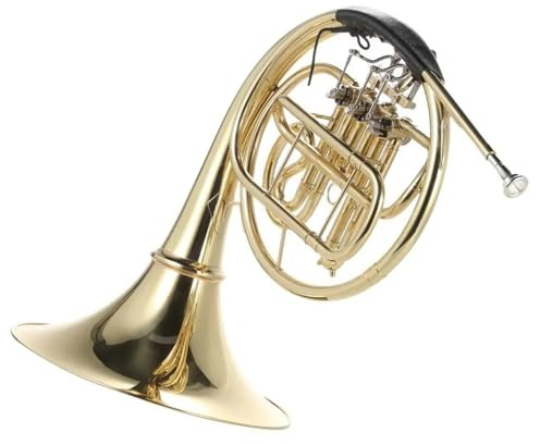 Professionelle Waldhorn B/B-Blasinstrument Mit 3 Klappen, Messing, Goldlack, Einreihiges, Geteiltes Waldhorn