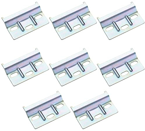 8 Pièces Rail de Suspension Fixation, Plaques de Support Murale pour Placards Meubles de Cuisine Penderie Suspendue, Porte-étagère à Visser et Accrocher