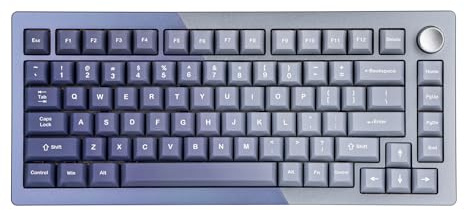 KiiBoom Loop 75 75% Full Aluminum Block Structure Mechanical Keyboard, QMK/VIA Gaming Keyboard, BT5.0/2.4GHz/USB-C Wireless Keyboard, Gasket, FR4 Plate, RGB for Win/Mac (Blue)