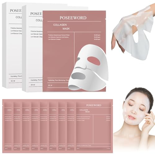 Bio Hydrating Collagen Face Mask, Korean Collagen Overnight Mask For Hydrating, Bio Deep Moisturising Overnight Mask For Face Care 8PC