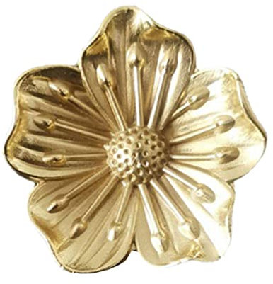 IWOWHERO Eleganter Messing Knauf Blumenform Türgriff Schubladenknopf Einzelnes Blumen-kommode Schrank Griff Wardrobe Handle Für Möbel Und Schränke