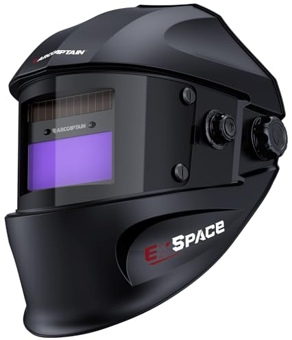 ARCCAPTAIN True Color Auto Darkening Welding Helmet with Upgraded Arc Sensor, 1/1/1/1 Top Optical Clarity Solar Power Welding Hood, 1/25000s Response Time, 4/9-13 for TIG MIG ARC Welding Mask
