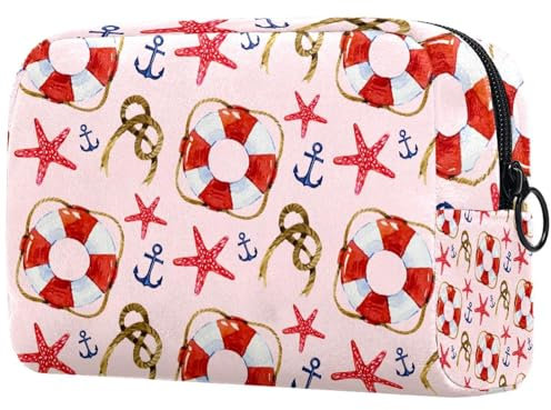 Rope & Lifebuoy Cosmetic Bag for Women, Travel Toiletries Bags Large Makeup Handy Pouch Organiser Bag with Zipper