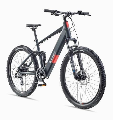 TELEFUNKEN E-Bike Mountainbike Elektrofahrrad Alu, 8 Gang Kettenschaltung - Pedelec MTB 27,5 Zoll, Hinterradmotor, 250W, Hydr. Scheibenbremsen, Grau, Aufsteiger M936