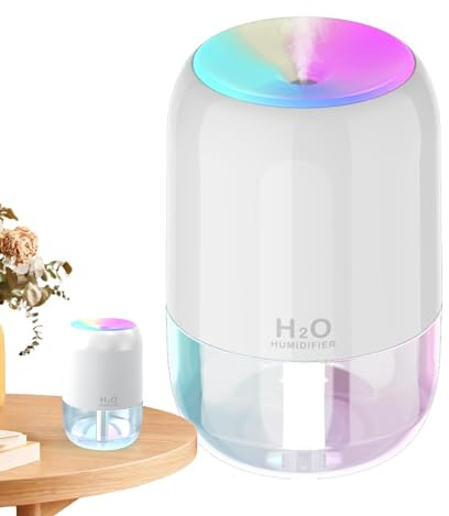 Humidificador USB - Aparato electrodoméstico de gran capacidad de 200 ml, LED y funcionamiento silencioso, humidificador de ahorro de agua para uso doméstico, humidificador personal perfecto