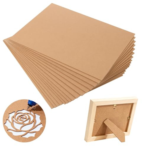HONYUET A3 MDF Wood Boards Sheets, 40 x 30cm, 15 Pieces, 3mm Medium Density Fibreboard for Engraving, Painting, Modelling