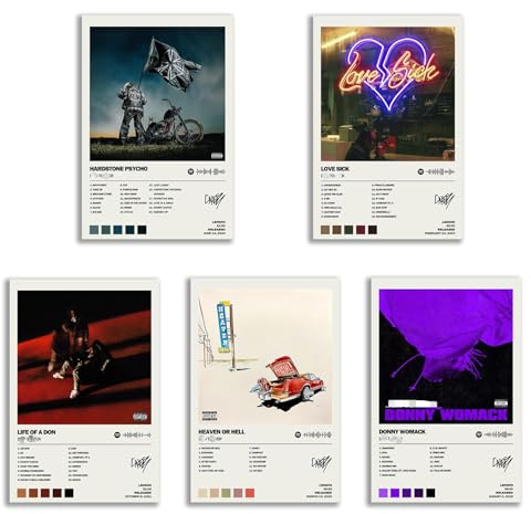 Albumcover-Poster, limitierte Auflage, ungerahmt, 20 x 30 cm, Raum-ästhetisch, scannbar, Songcode, Musikposter, 5 Stück