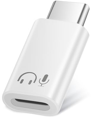 USB-C Adapter Audio, Audio-Adapter für iPhone 17/16/15-Serie, iPad, Galaxy und USB-C Geräte, Hi-Fi Klangqualität, Inline-Steuerung, Plug and Play, Weiß