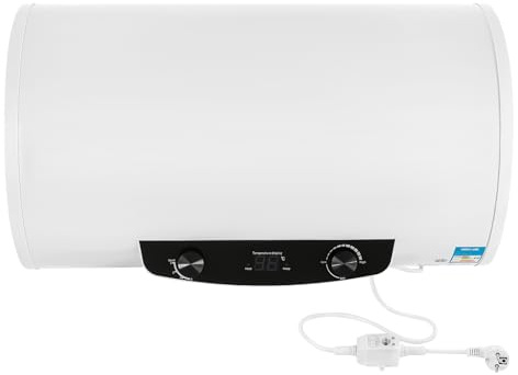 Scaldabagno elettrico elettrico scaldabagno orizzontale 70 l, scaldabagno orizzontale da parete orizzontale da 2000 W, potenza di riscaldamento 25 – 75 °C, temperatura regolabile